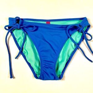 VICTORIAS SECRET BLUE TIE BIKINI BOTTOM XS